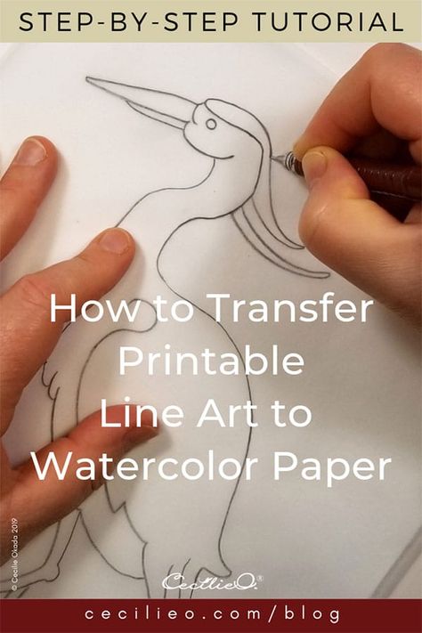 How To Trace Onto Watercolor Paper Drawing On Watercolor Paper, How To Sketch For Watercolor, Learn To Watercolor, Traceable Drawings For Watercolor, Watercolor Paper Art, How To Copy A Drawing On Paper, Watercolor Drawing Easy Step By Step, Watercolor Templates Printables Free, Watercolor Templates Printables