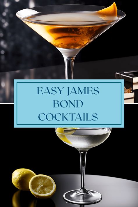 Discover 3 quick and classy James Bond cocktail recipes including Vesper Martini and Moonraker. Elevate your mixology skills with these iconic drinks! James Bond Watch, Vesper Martini, Cocktail List, Sazerac, Rye Whiskey, Whiskey Cocktails, White Rum, Bond Movies, Romantic Evening