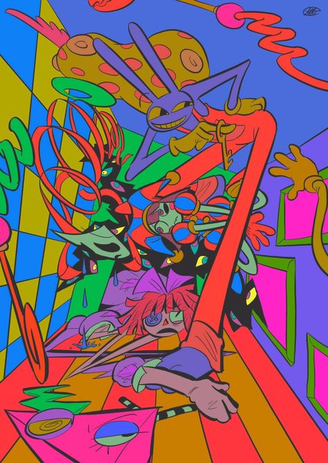 Eyestrain Art, The Amazing Digital Circus, Digital Circuit, Amazing Digital Circus, Circus Art, October 27, Funky Art, Pretty Art, The Amazing