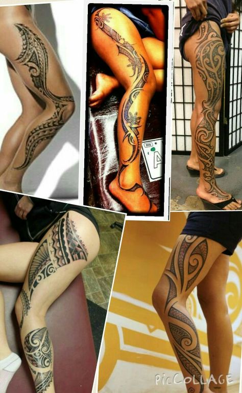 Polynesian tattoo on leg Polynesian Tattoos Women Thigh, Samoan Tattoo Women Thigh, Polynesian Tattoo Designs Leg, Full Leg Polynesian Tattoo, Women’s Polynesian Tattoo, Ta Moko Tattoo, Full Tattoo, Samoan Tattoo, Hawaiian Tattoo