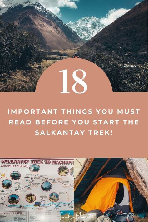 Are you planning to do the Salkantay trek in Peru? A great decision! Here you read everything you need to know about the Salkantay trek to prepare yourself. | Salkantay trek guide | Salkantay trek vs Inca Trail | #Salkantay #Salkantaytrek #Peru #HikeMachuPicchu #SouthAmerica Hiking Peru, Salkantay Trek, South America Destinations, Inca Trail, Inca Trails, Peru Travel, South America Travel, Travel Activities, Hiking Trip