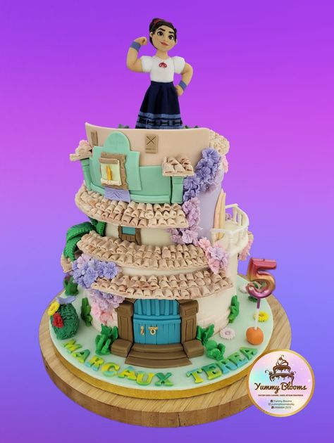 2 tier encanto Birthday Cake with Luisa Madrigal Disney Encanto Birthday Cake, Encanto Birthday Cake, Luisa Madrigal, Encanto Birthday, Disney Encanto, Cake Creations, 5th Birthday, Themed Cakes, Cake Pops