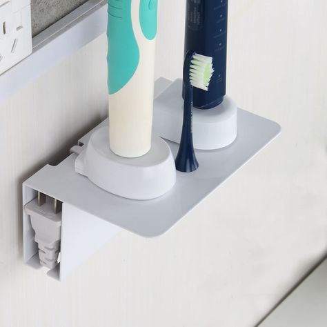 Electric Toothbrush Storage, Bathroom Wall Coverings, Electronic Toothbrush, Bathroom Counter Organization, Toothbrush Organization, Electric Toothbrush Holder, Toothbrush Holder Wall, Organizer Bathroom, Small Bathroom Organization