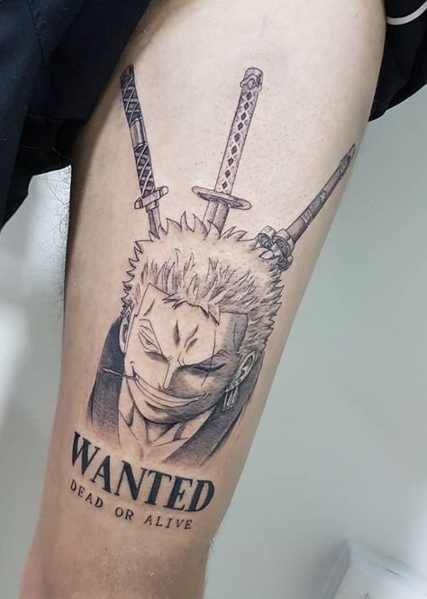 Simplistic Anime Tattoo, One Piece Shanks Tattoo, Doflamingo Tattoo, One Piece Anime Tattoo Small, Zoro Tattoo Ideas, Zoro Tattoo Design, One Piece Tattoo Minimalist, Zoro One Piece Tattoo, Zoro Tattoo