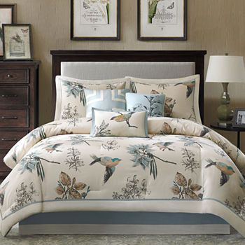 Comforters & Bedding Sets | Bedspreads, Quilts & More | JCPenney Elegant Comforter Sets, Cool Comforters, Flying Birds, Floral Bedding, Branch Design, King Comforter Sets, Comfortable Bedroom, Queen Comforter Sets, Madison Park