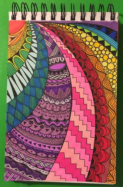 Rainbow Doodle | Ellen | Flickr Rainbow Zentangle Patterns, Rainbow Doodle Art, Colorful Drawings Doodles, Rainbow Zentangle, Elements Of Art Projects, Zentangle Art Colorful, Colourful Doodles, Rainbow Doodles, Odyssey Art