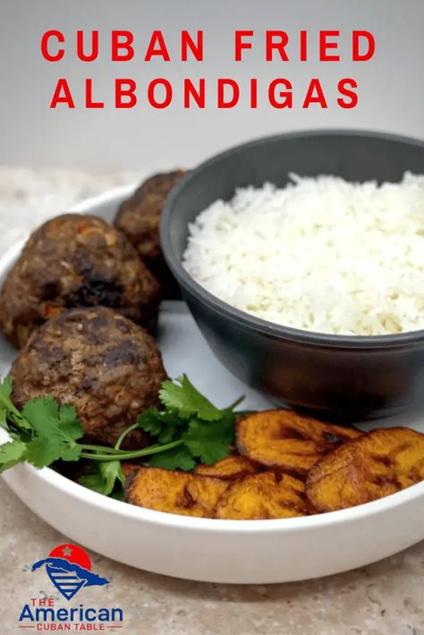 Cuban Meatballs, How To Cook Plantains, Ground Beef Meatballs, Albondigas Soup, Cuban Dishes, Beef Meatballs, Meatballs Recipe, Cuban Recipes, Latin Food