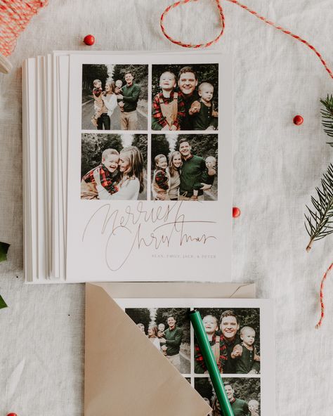 Send your season's greetings early.⁠ ⁠ Our timeless Holiday Card Collection offers everything from foil-stamped and hand-lettered options, to modern and multi-image designs, all printed on 100% recycled paper. Just upload your favorite photos, personalize your message, and say hello to a very good mail day, like @emilybhannon.⁠ ⁠ Christmas Card Layouts, Emotions Art, Christmas Photo Card Template, Christmas Card Pictures, Anniversary Shoot, Modern Christmas Cards, Artifact Uprising, Christmas Invitation, Diy Gift Set