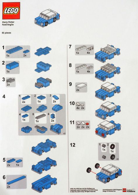 Instructions – Blockwarts – A LEGO Harry Potter fan site Lego Cars Instructions, Lego Harry Potter Moc, Easy Lego Creations, Micro Lego, Lego Christmas, Lego Diy, Lego Activities, Lego Craft, Lego Creative