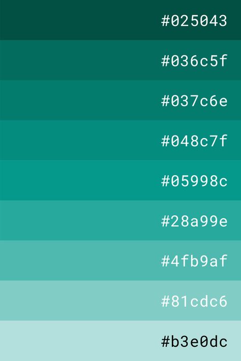 Teal Shades Colour Palettes, Teal Color Palette Hex Code, Teal Pallete Color, Color Pallete With Codes, Discord Banner Color Codes, Shades Of Teal Color Palettes, Teal Hex Code, Color Pallets With Hex Codes, Aesthetic Hex Codes