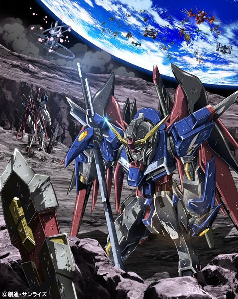 A storage box illustration by Satoshi Shigeta. Force Impulse Gundam, Impulse Gundam, Destiny Gundam, Gundam Seed Destiny, Box Illustration, Gundam Mobile Suit, Gundam 00, Gundam Wallpapers, Armored Core