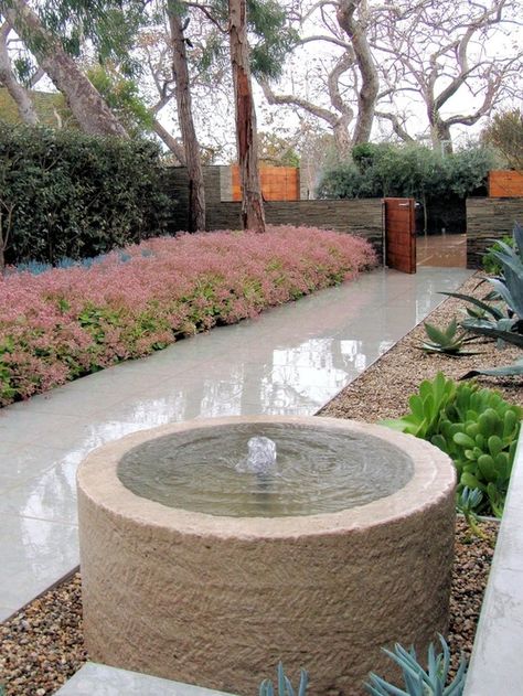 Limestone Basin Fount | Fountains Boulder Fountain, Bowl Fountain, Limestone Fountain, Garden Bench Seating, Outdoor Learning Spaces, Home Fountain, Front Landscaping, Modern Garden Design, Backyard Inspiration