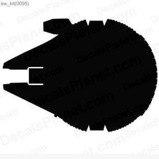 Star Wars ship Millenium Falcon Gray or White Falcon Silhouette, Star Wars Stencil, Star Wars Art Drawings, Ship Silhouette, Racing Decals, Star Wars Quilt, Helmet Decals, Star Wars Nursery, Star Wars Crafts