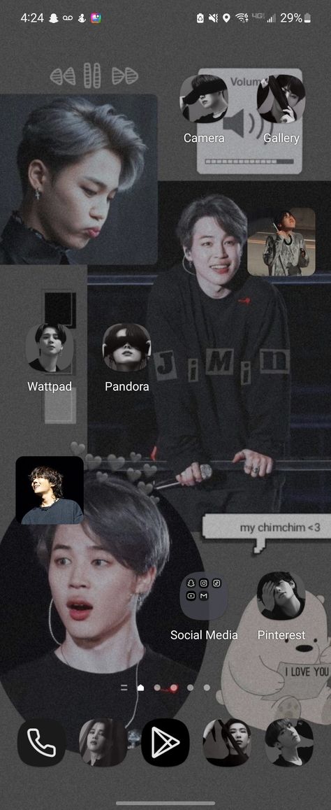 My BTS, Jimin Biased Home Screen Home Screen Wallpaper Iphone, Screen Wallpaper Iphone, Home Screen Wallpapers, Home Screen Wallpaper, Jungkook Pics, Screen Wallpapers, Diy Bookmarks, Home Screen, Screen Wallpaper