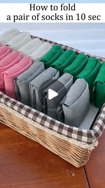 Socks Organizer, Folding Socks, Sock Organization, Clothes Closet Organization, Packing Clothes, Sewing Furniture, Diy Dollhouse Furniture Easy, Diy Play Kitchen, Diy Kitchen Furniture