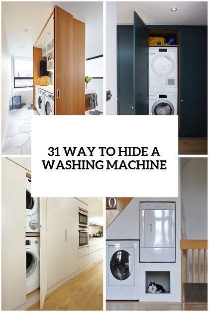 31 Creative Ways To Hide A Washing Machine In Your Home Apartment Washer, Washing Machine Cabinet, Small Washing Machine, Hidden Laundry, Tiny Laundry Rooms, Washing Machine Repair, Washing Machine Cover, Stackable Washer And Dryer, Cabinet Designs