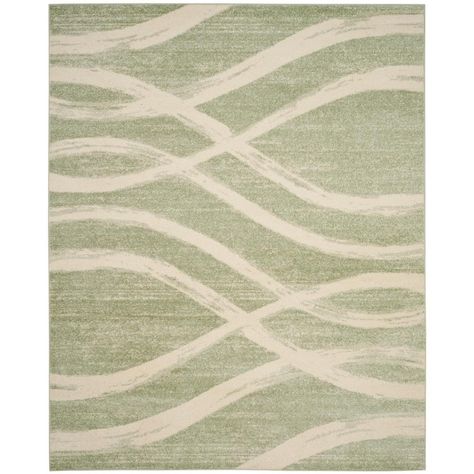 $197.48 Safavieh Adirondack Sage/Cream 9 ft. x 12 ft. Area Rug-ADR125X-9 - The Home Depot Polypropylene Carpet, Cream Decor, Ski Chalets, Ski Chalet, Lodge Style, Cream Area Rug, Rustic Lodge, Cream Rug, Gold Cream