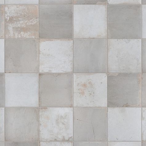 Merola Tile Kings Clay Checker Silver 17.63" x 17.63" Ceramic Floor and Wall Tile - Bed Bath & Beyond - 34154150 Stone Look Wall, Natural Stone Wall, Merola Tile, Tile Saw, House Tiles, Square Tile, Ceramic Floor, Interior Architect, Cement Tile