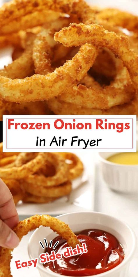 Onion Rings In Air Fryer, Onion Rings Air Fryer, Frozen Onion Rings, Air Fryer Onion Rings, Vidalia Onion Recipes, Onion Rings Recipe, Air Fry Recipes, Frozen Foods, Party Appetizers Easy