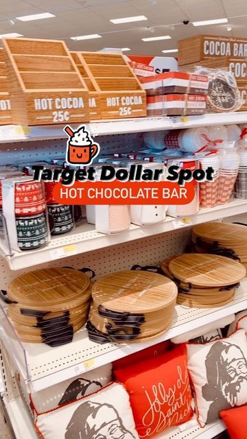 Living that Target Mom Life on Instagram: "Hot chocolate 🍫☕️ finds at the Target dollar spot! All the best items for your hot cocoa bar 😍 In-store only! ✨𝗧𝗵𝗮𝗻𝗸 𝗬𝗼𝘂 for shopping through the link in my bio!✨ — ❣️Follow me on Instagram @targetfamilyfinds & on the LTK app! #target #targetstyle @target @targetstyle #targetaddict #targetdeals #newattarget #targetdealfinder #targetismyfavorite #targetdollarspot #sharemytargetfinds #targetdoesitagain #targetforthewin #targetfinds #targetlife # Target Deals, Target Christmas, Target Dollar Spot, Hot Coco, Hot Cocoa Bar, Cocoa Bar, Hot Chocolate Bars, Target Style, Christmas Time Is Here