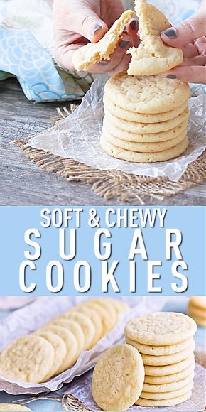 Soft Chewy Sugar Cookies, Soft And Chewy Sugar Cookies, 2 Ingredient Cookies, Cookie Recipes Unique, Chewy Sugar Cookies, Chocolate Cookie Recipes, Oreo Dessert, Chip Cookie Recipe, Diet Vegetarian