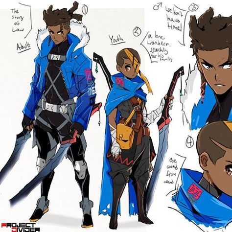 A new work in progress character concept sheet idea of Carlyle! I tried to incorporate some different techwear inspired designs while… Project Divider Characters, Arte Ninja, Concept Art Tutorial, Black Characters, Black Anime Characters, Black Artwork, Concept Art Drawing, Black Cartoon, Superhero Design