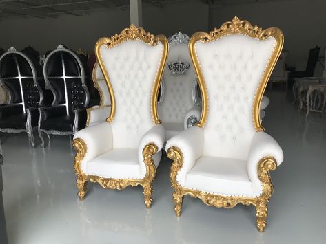 King Throne Chair, Queen Chair, White Leather Chair, Throne Chairs, Royal Chair, King Chair, Fancy Chair, Royal Furniture, Throne Chair