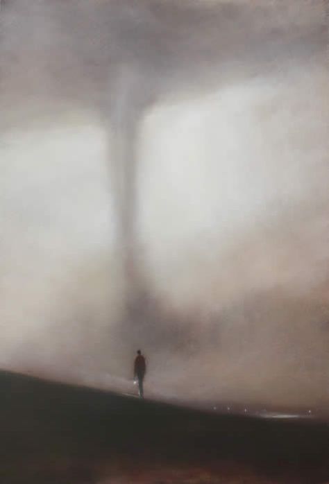 Scott Hill "Tornado" painting. I want this! Or another painting of his. I like his snow series. Tornado Painting Acrylics, Painting Thunderstorm, Tornado Painting, Scott Hill, Weather Painting, Hill Drawing, Storm Artwork, Storm Painting, Weathered Paint