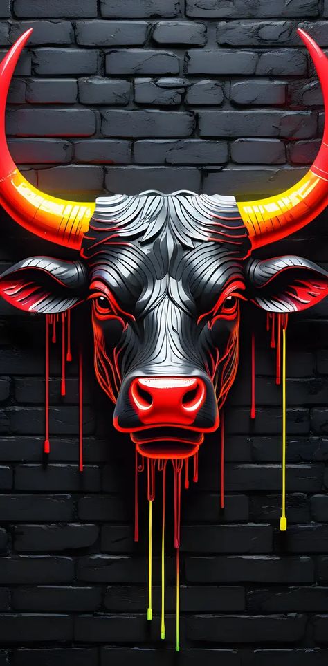 Bulls Wallpaper, Brick Art, Art Wallpaper, Aesthetic Wallpapers, Art