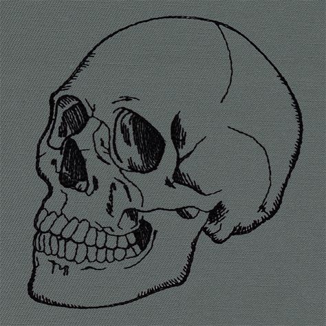 Skull Embroidery Pattern, Gf Logo, Skull Outline, Skeleton Embroidery, Embroidery Skull, Egyptian Drawings, Realistic Skull, Simple Skull, Skull Sketch