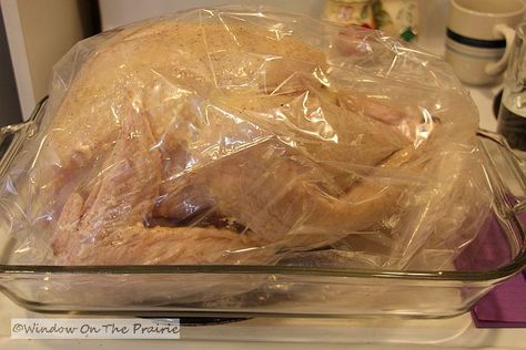 Roast Turkey, Stuffing, and Homemade Gravy « Window On The Prairie Turkey In Oven Bag, Turkey In Oven, Oven Roasted Turkey Breast, Oven Bag, Cooking Turkey Breast, Stuffing Ingredients, Frozen Turkey, Oven Roasted Turkey, Turkey Breast Recipe