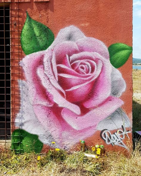 Graff street art floral mural rose flower graffiti Graffiti Art Ideas, Easy Graffiti Art, Rose Drawing Ideas, Rose Graffiti, Graffiti Rose, Flower Graffiti, Easy Graffiti, Graffiti Flowers, Floral Mural