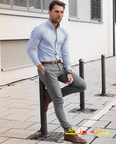 Grey Chinos Men, Chinos Men Outfit, Chinos Men, Summer Business Attire, Stylish Business Casual, Suits Outfits, Mens Business Casual Outfits, Formal Men Outfit, Grey Chinos