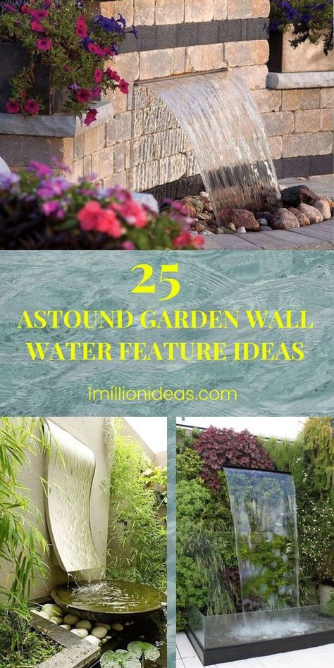 Looking for ideas to upgrade your outdoor space into an ideal place? Look no further, you are on the right track to find inspiration. Go for the water feature! This is one of the most powerful elements that many people love adding to any landscaping. And here, we are so glad to share the 25 Astound Garden Wall Water Feature Ideas that not only spruce up your yard but also help you can closer to nature. Wall Water Features In The Garden, Waterless Garden Ideas, Garden Feature Wall Ideas Outdoor, Backyard Landscaping With Water Feature, Outdoor Wall Fountains Diy, Backyard Waterfall Wall, Garden Waterfalls Ideas Landscaping, Backyard Waterfall Ideas Diy, Diy Wall Fountain Outdoor