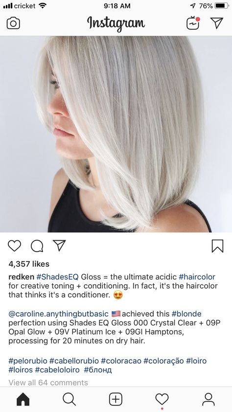 Fine Hair Styles, Hair Color Gray, Ice Blonde Hair, Fine Hair Styles For Women, Redken Hair Color, Gray Hair Color, Redken Hair Products, Hair Color Formulas, Short Hair Ideas