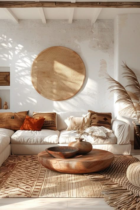 29 Afrohemian Decor Living Room Ideas to Transform Your Space 20 Boho Organic Decor, Bohemian African Decor, Earthy Boho Decor, African Inspired Interior Design, Boho Theme Living Room, Bali Style Living Room, Bali Living Room Ideas, African Living Room Ideas, South African Interior Design