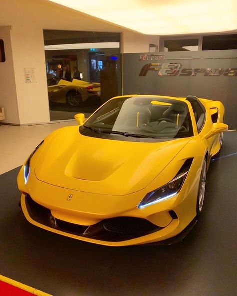 F8 Spider, Ferrari F8 Tributo, F8 Tributo, Ferrari F8, Luxury Car Interior, High End Cars, Luxurious Cars, Lux Cars, Yellow Car