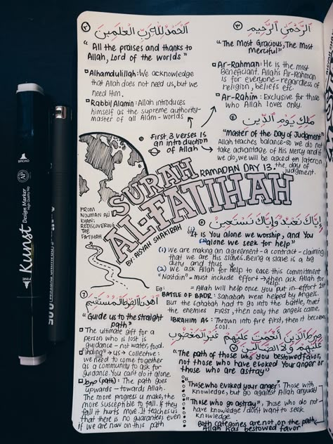 RAMADAN DAY 13 (BACKLOG): SURAH AL-FATIHAH To me, surah al-Fatihah is the most important surah. If you don’t want to understand the whole Quran, at least study suratul Fatihah. It’s what you bring in... Ramadan Tips, Coran Quotes, Surah Fatiha, Al Fatihah, Spiritual Journals, Ramadan Day, Ayat Quran, Coran Islam, Ayat Al-quran