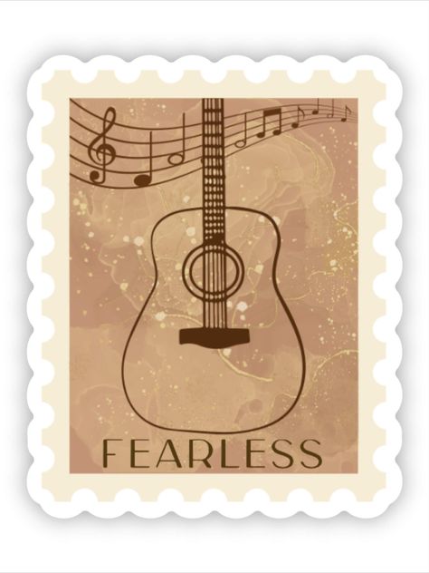 ♫ Taylor Swift Fearless Sticker - Stamp Design ♫

Details: 

» Size - 2.4" x 3.0"
» Smooth, matte finish
» Made of high-quality vinyl and waterproof/dishwater safe
» Easy to remove, leaving no sticky residue behind

Perfect for your water bottle, phone, laptop, iPad, skateboard, journal, and more :) Fearless Eras Tour, Fearless Song, Taylor Swift Cd, Cd Diy, Guitar Drawing, Eras Tour Taylor Swift, Eras Tour Taylor, Clothes Embroidery Diy, Taylor Swift Birthday