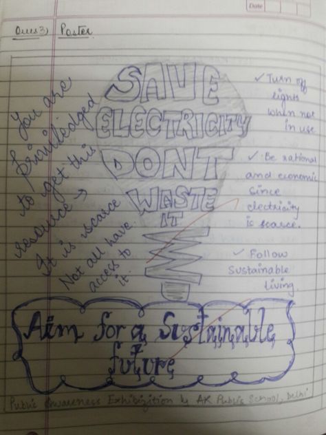 Poster on Save Electricity. Save Electricity Poster, Electricity Poster, Saving Electricity, Art Markers Drawing, Markers Drawing, Holiday Homework, Art Markers, Save Electricity, Road Safety