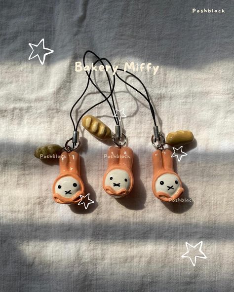 it’s time! First batch of miffys collection by me! ꒰ᐢ. .ᐢ꒱⭐️ charms are made with air dry clay, painted with acrylic paint and coated with varnish for glossy look🌼🌽🌱🍊 (P. S.) I can ship to another country! you can purchase it from Shopee Malaysia, Singapore, Philiphines and Thailand #airdryclay #clayart #claycraft #claycharm #miffylover #miffy #miffybunny #claycreations #kawaiiaesthetic #kawaii #cutecharm Air Dry Clay Charms, Clay Illustration, Clay Keychain, Clay Things, Glossier Look, Clay Diy Projects, Clay Crafts Air Dry, Another Country, Shopee Malaysia