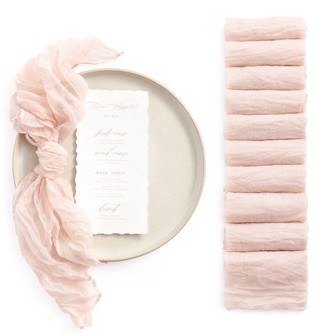 PRICES MAY VARY. PACKAGE: 10 pieces of 20inch gauze semi sheer napkins. ULTRA-SOFT: Made of silky soft cheesecloth, 10% Viscose, 90% Polyester & natural hand-dyed. Impress your guests with a comfy dining experience. RUSTIC-ELEGANT: Beautiful texture & nice even hems all around with a natural rustic touch to your table. Easy to create a real cozy atmosphere with the exquisite table setting. EASY CARE: Machine wash in a laundry bag on delicate cycle only or by hand. MULTI USAGE: An ideal décor cho Napkins For Wedding Reception, Cheesecloth Napkins, Wedding Reception Rustic, Wedding Reception Napkins, Napkins For Wedding, Gold Table Setting, Black And White Wedding Theme, Boho Table, Linen Dinner Napkins