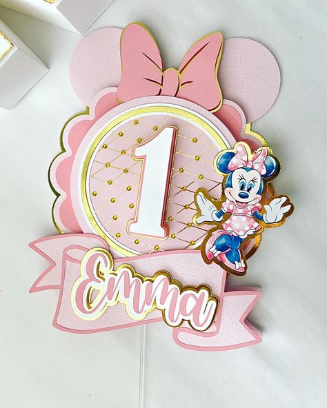 Minnie Mouse Themed Party, Gold Foil Cake, Mouse Themed Party, Foil Cake, Mouse Cake Topper, Minnie Mouse Cake Topper, Diy Cake Topper Birthday, Cricut Cake, Birthday Return Gifts