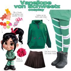 Wreck It Ralph Vanellope Costume, Vanellope Cosplay, Wreck It Ralph Costume, Vanellope Y Ralph, Family Cosplay, Vanellope Von Schweetz, Disney Inspired Fashion, Pretty Halloween, Costumes For Teens