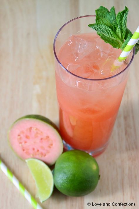 A blog about baking and pastry, both sweet and savory, and the love of being in the kitchen Guava Mojito Recipe, Guava Mojito, Guava Drink, Guava Recipes, Mojito Ingredients, Basil Salad, Mint Simple Syrup, Tropical Drinks, Guava Juice