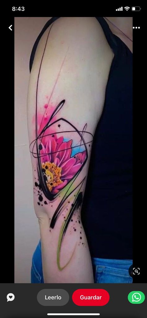 Flower Tattoos Meanings, Popular Tattoo Ideas, Abstract Flower Tattoos, Lilac Tattoo, Trash Polka Tattoo Designs, Tattoo World, Daffodil Tattoo, Tulip Tattoo, Chrysanthemum Tattoo