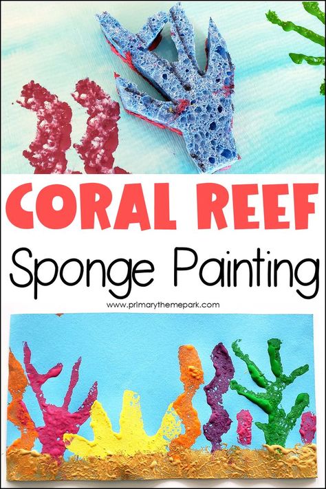 Art Project For Kindergarten, Project For Kindergarten, Coral Reef Craft, Ocean Lesson Plans, Ocean Art Projects, Park Drawing, Coral Reef Art, Ocean Theme Preschool, Under The Sea Crafts