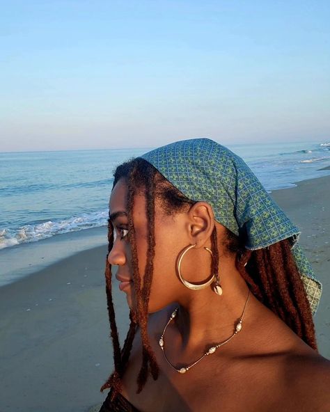 Bandana Hairstyles Dreadlocks, Bandana With Locs, Loc Headwrap Styles, Locs And Bandanas, Headwraps With Locs, Wrapped Locs, Locs Headwrap, Headwrap Locs, Dreads Black Women