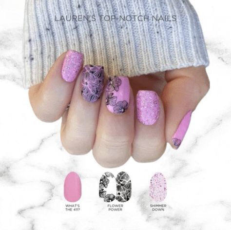 Color Street Spotlight, Color Street Summer Combos 2023, Color Street Flower Power, Color Street Mani, Colorstreet Combos, Mani Ideas, 2023 Nails, Mixed Mani, Manicure Colors