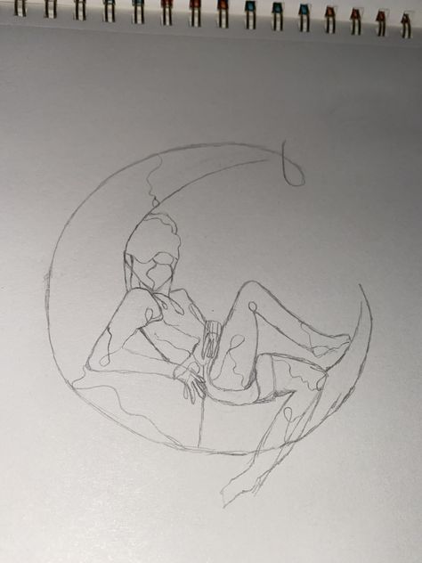 #drawthisinyourstyle #sketches #drawings #moon #moonlover #moondrawing #thoughts Luna Ghost, Sun Drawing, Night Under The Stars, Scene Drawing, Sketches Of People, Portfolio Ideas, Moon Drawing, Romantic Scenes, Person Sitting